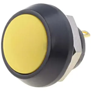 Botão interruptor de pressão anti-vandalismo unipolar SPST OFF-(ON) 36VDC 2A para soldar - amarelo