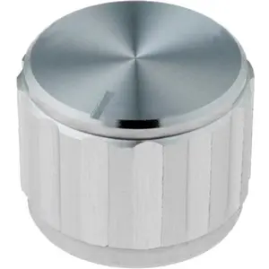 Botão de parafuso para potenciómetro [veio liso] c/ indicador Ø20x15mm - Prateado