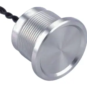 Botão interruptor piezoeléctrico anti-vandalismo unipolar SPST-NO OFF-(ON) 24VAC 0.2A - cinzento