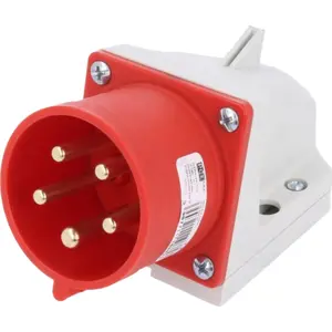Tomada saliente trifásica CEE 5 pólos macho (3P+N+T)  32A IP44