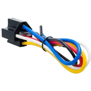 Conector para relé automotivo (5 pinos) c/ fios e diodo (86 >| 85)