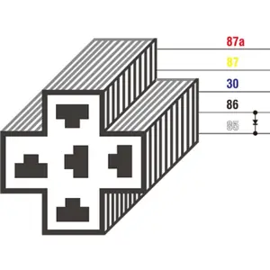 Conector para relé automotivo (5 pinos) c/ fios e diodo (86 >| 85)