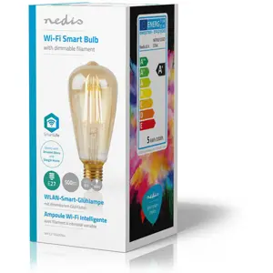 Lâmpada tipo filamento LED Smart WiFi E27 ST64 2200K 5W 500lm (compatível c/ Tuya) SmartLife