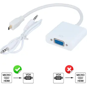 Conversor micro-HDMI macho > VGA F + áudio jack3.5mm