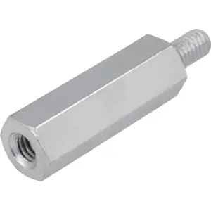 Espaçador fêmea/macho M6 em aço zincado - 15mm