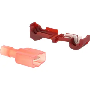 Kit de 50 (25+25) terminais ladrão de ligação rápida (Ladrão fêmea + Faston macho) - vermelho [0,5-1mm²]
