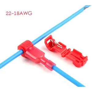 Kit de 50 (25+25) terminais ladrão de ligação rápida (Ladrão fêmea + Faston macho) - vermelho [0,5-1mm²]