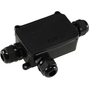 Caja de derivación estanca en T con prensaestopas 125x73x28mm IP66 - negro