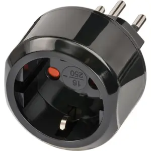 Adaptador de viagem Schuko (tipo F) ➝ Suíça (tipo J)