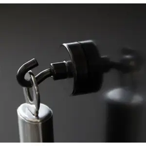 Íman Neodymium (NdFeB) com gancho N38 Ø25.3mm - preto