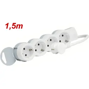 Bloco de 4 tomadas - cabo (3x1.5mm²) 1.5m
