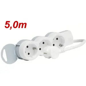 Bloco de 3 tomadas - cabo (3x1.5mm²) 5.0m