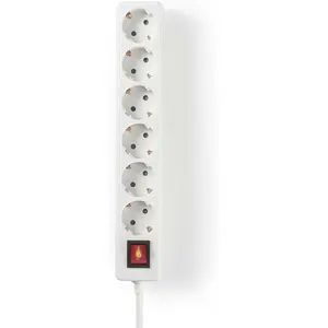 Bloco de 6 tomadas c/ interruptor - cabo (3x1.5mm²) 3.0m