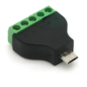 Ficha Micro-USB macho con bloque de terminales de tornillos