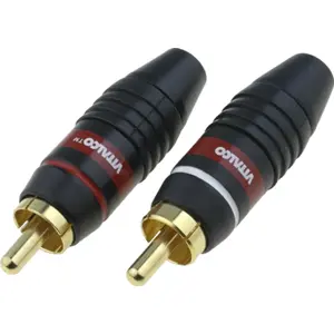 Conjunto de 2 fichas RCA macho vermelha + branca - Vitalco