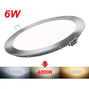 Downlight LED redondo LGP 6W 530lm 4000K (branco neutro) Ø120X11mm (Ø105mm) - com driver - aço escovado