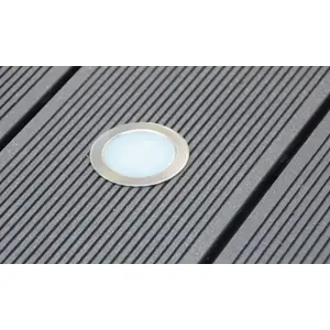 Downlight LED 12V 0.5W 45lm 3000K (branco quente) Ø55x10mm (Ø46) IP67 - Alumínio Mate