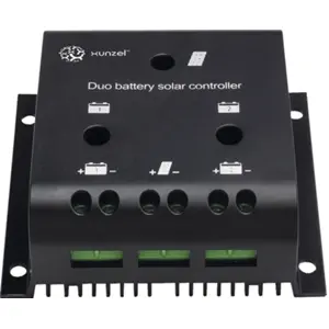 Controlador de carga solar PWM duplo (2x baterias) 10A