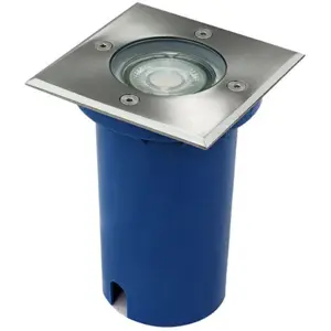 Luminária de chão de encastrar GU10 230VAC IP67 quadrado 110x110x150mm