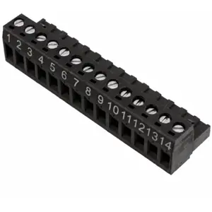 Bloco de 14 terminais de encaixe com parafusos fêmea RM5.08mm