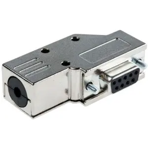 Ficha D-Sub DB9 pinos hembra 90º c/ capa - MH Connectors MHDCMR9-DB9S-K
