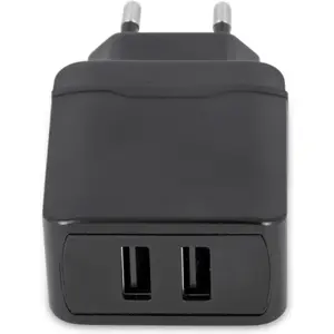 Carregador 2xUSB (230VAC -> 5VDC) 2.4A - preto