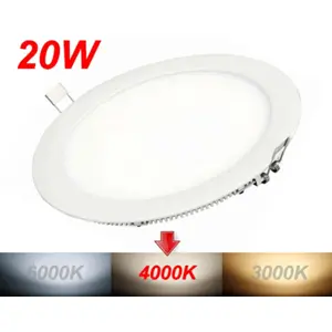 Downlight LED 230VAC 20W 1400lm 4000K Ø240x11mm (Ø220mm) - com driver