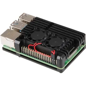 Caixa em alumínio resistente c/ ventoinhas ''BLOCK ACTIVE'' para Raspberry Pi 4