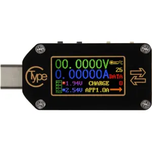 Medidor de Tensión/Corriente/Temperatura USB-C 3.0