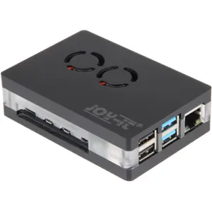Caixa para Raspberry Pi 4 em acrílico c/ 2 ventoinhas
