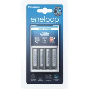 Cargador con 4 baterías recargables AAA 800mAh