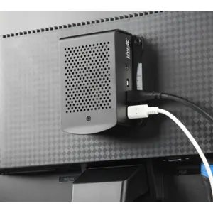 Caixa para Raspberry Pi 4 em alumínio c/ montagem em VESA75 - preto