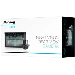 Câmara de estacionamento p/ automóvel em ângulo 628x586p 140º c/ 8x LED's IR