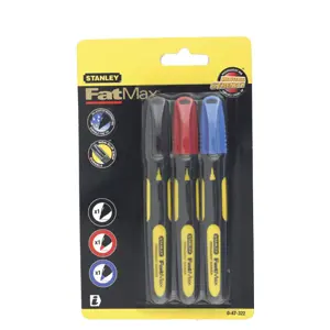 Canetas para marcação permanente ponta fina - preto/vermelho/azul - [3 unid]