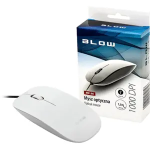 Rato óptico USB com fios 1000DPI - branco- Blow MP-30