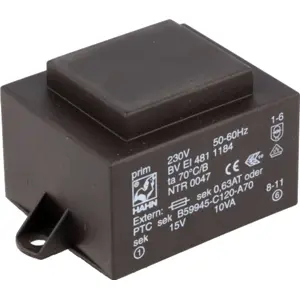 Transformador encapsulado para PCB 230VAC/15V 10VA