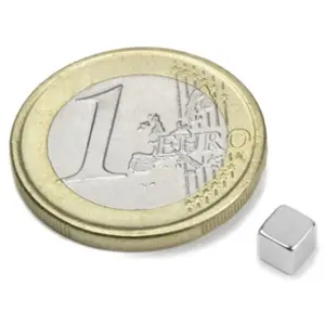 Imán de neodimio (NdFeB) cubo N42 4mm