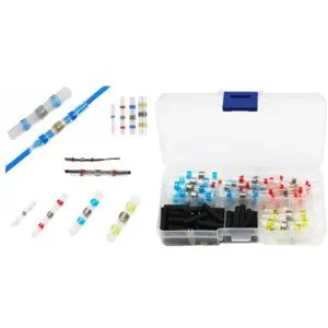 Kit de 50 ligadores isolados de auto soldadura térmica + 50 mangas termoretracteis