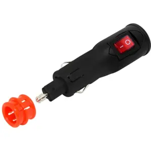 Extensão de ficha isqueiro macho tipo powerlet + adapt. c/ interruptor >> isqueiro fêmea 55cm - (1.8m total)