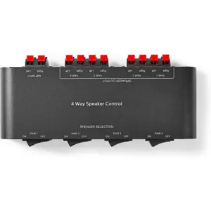 Controlador de altifalantes de 4 pares (4x L+R) - [ligações mola]