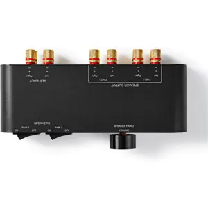 Controlador de altifalantes de 2 pares (2x L+R) c/ controlador de volume - [ligações banana]