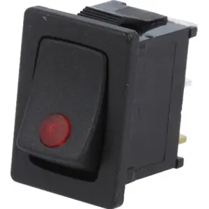Interruptor basculante 2 posições estáveis - ON-OFF - 12VDC 16A (3 pinos) - LED vermelho