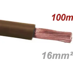 Fio elétrico multifilar V 16mm² (Ø7mm) Castanho - H07V-K [rolo de 100m]