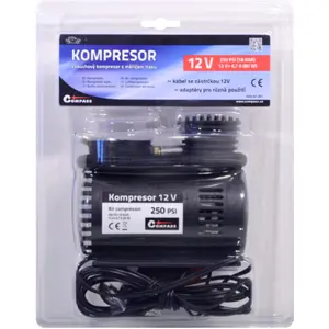 Compressor de Ar 12V 72W 18bar com manómetro - Compass