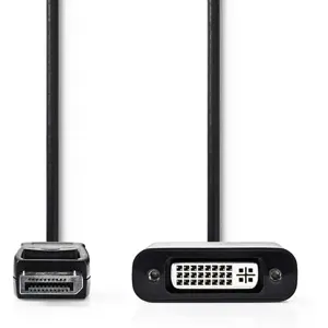 Adaptador Displayport ➝ DVI-D 24+1 fêmea - 0.2m