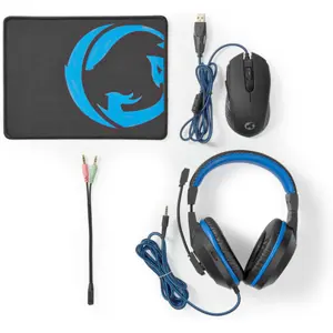 Conjunto Gaming 3-em-1 - Auscultadores c/ micro + Rato 3200dpi + Mousepad