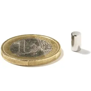 Íman Neodymium (NdFeB) cilíndrico N45 Ø4x7mm