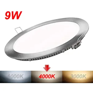 Downlight LED redondo LGP 9W 750lm 4000K (branco neutro) Ø150X11mm (Ø130mm) - com driver - aço escovado