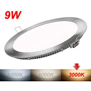 Downlight LED redondo LGP 9W 740lm 3000K (branco quente) Ø150X11mm (Ø130mm) - com driver - aço escovado