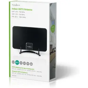 Antena TV Terrestre amplificada TDT FM/VHF/UHF 28dB c/ filtro LTE800 - preto
